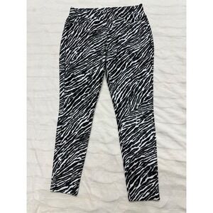 MICHAEL Michael Kors Zebra Print Skinny Jeans Women's Size L Black White Denim